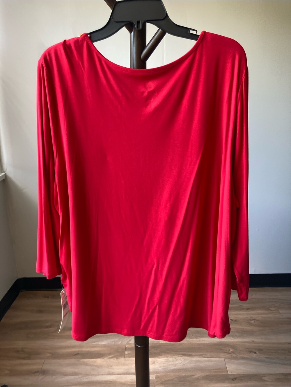 Ruby Rd red top gold beaded embellished neckline 2X - Picture 16 of 17